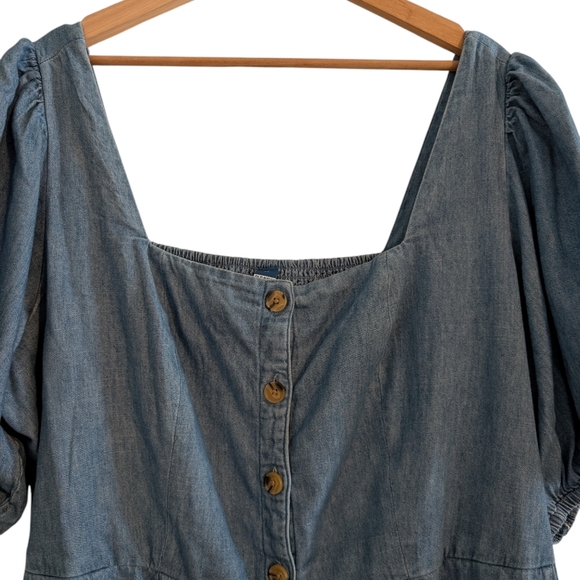 Old Navy Puff Sleeve Denim Mini Dress NWT - Picture 5 of 16